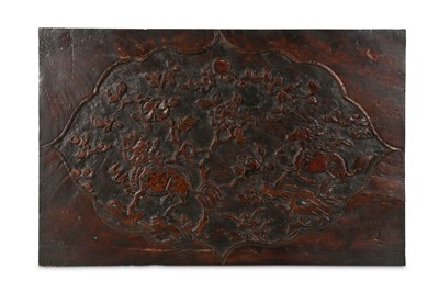 Lot 614 - A CHINESE WOOD ‘QILIN’ PANEL. 17th Century....