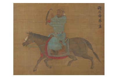 Lot 5 - QIAN XUAN (follower of, 1235 – 1300). Rider...