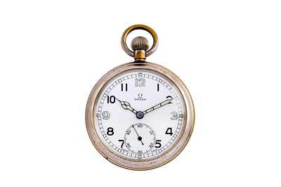 Lot 358 - OMEGA. BRASS OPEN FACE MILITARY POCKET WATCH...