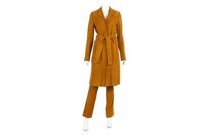 Lot 405 - Dolce and Gabbana Camel Suede Trouser Suit,...