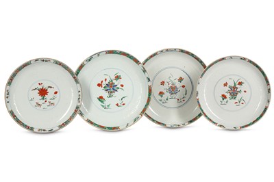 Lot 941 - FOUR CHINESE FAMILLE VERTE DISHES. Qing...