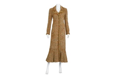 Lot 448 - Chanel Orange Tweed Full Length Coat, in...