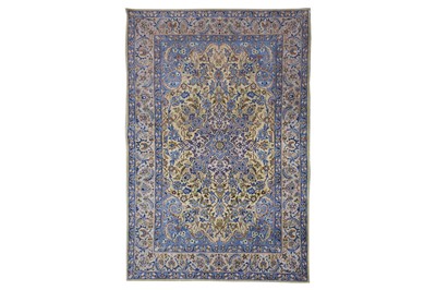 Lot 5 - AN EXTREMELY FINE PART SILK ISFAHAN RUG,...