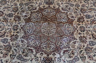Lot 38 - A VERY FINE SIGNED SILK  ISFAHAN CARPET,...