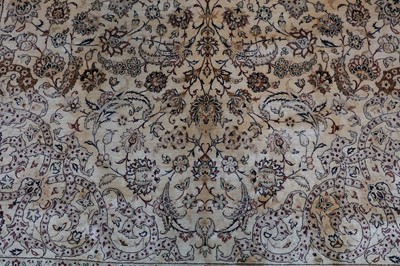 Lot 38 - A VERY FINE SIGNED SILK  ISFAHAN CARPET,...