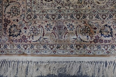 Lot 38 - A VERY FINE SIGNED SILK  ISFAHAN CARPET,...