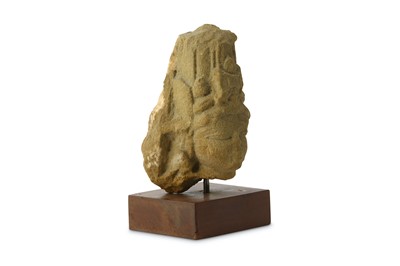 Lot 209 - A BUFF SANDSTONE HEAD OF A DEITY