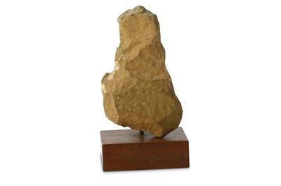 Lot 209 - A BUFF SANDSTONE HEAD OF A DEITY