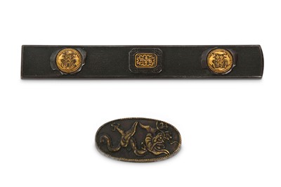 Lot 1007 - NAMBAN SWORD FITTINGS. Edo period. A bronze...