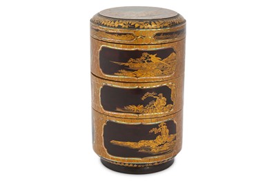 Lot 1019 - AN INLAID LACQUER JUBAKO. Edo period, 17th...