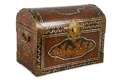 Lot 1018 - AN EXPORT LACQUER COFFER. Momoyama period. The...