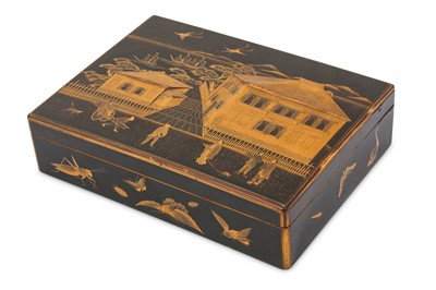 Lot 1021 - AN EXPORT LACQUER BOX AND COVER. Edo period...