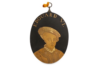 Lot 1022 - A LACQUERED COPPER MEDALLION. 18th Century....