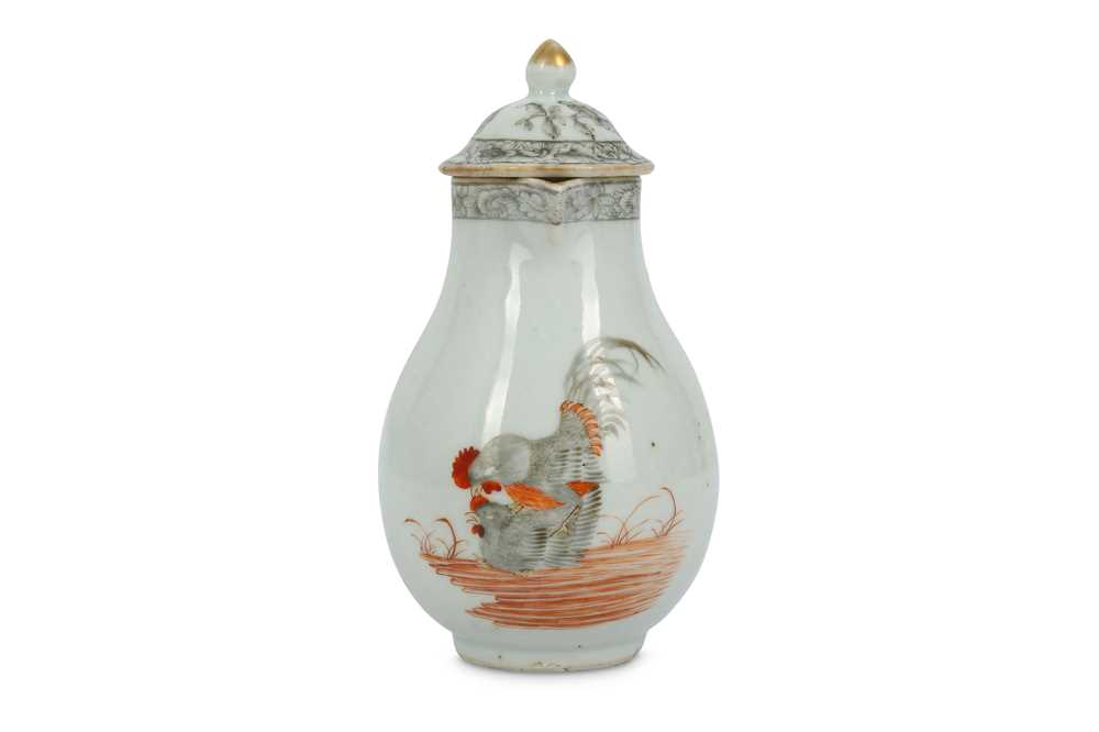 Lot 549 - A CHINESE 'HEN AND COCKEREL' CREAM JUG AND...