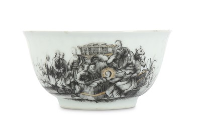 Lot 419 - A CHINESE EN GRISAILLE ‘NATIVITY’ TEA BOWL....
