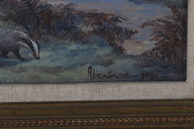 Lot 578 - ALISON GUEST (1951- ) Badgers Signed and dated...
