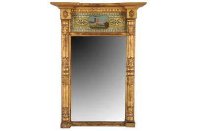 Lot 386 - An early 19th Century gilt pier mirror, with a...