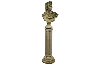 Lot 326 - A reconstituted stone bust of the Apollo...