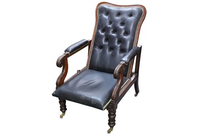 Lot 319 - A William IV mahogany reclining armchair,...