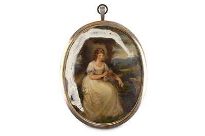 Lot 491 - Two oval portrait miniatures, shepherd and...