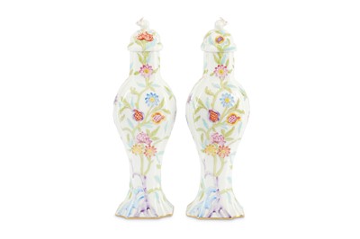 Lot 181 - A pair of Herend Hungarian porcelain vases and...
