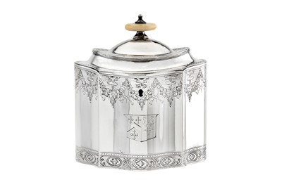 Lot 324 - A George III sterling silver tea caddy, London...