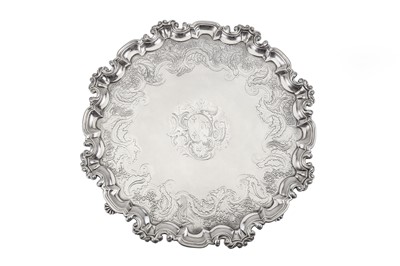 Lot 264 - A fine and large George II sterling silver...