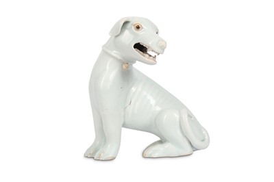 Lot 474 - A CHINESE WHITE PORCELAIN MODEL OF A HOUND....