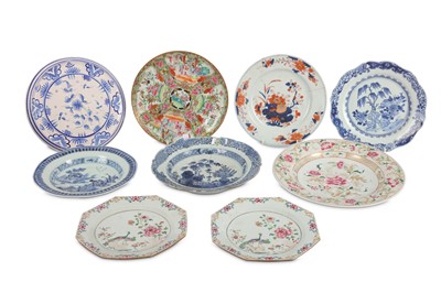 Lot 204 - A collection of dishes, mainly 18th Century...