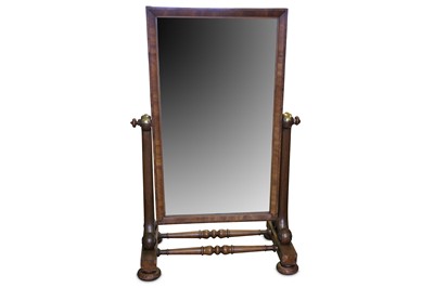 Lot 344 - A Victorian mahogany cheval mirror, the...