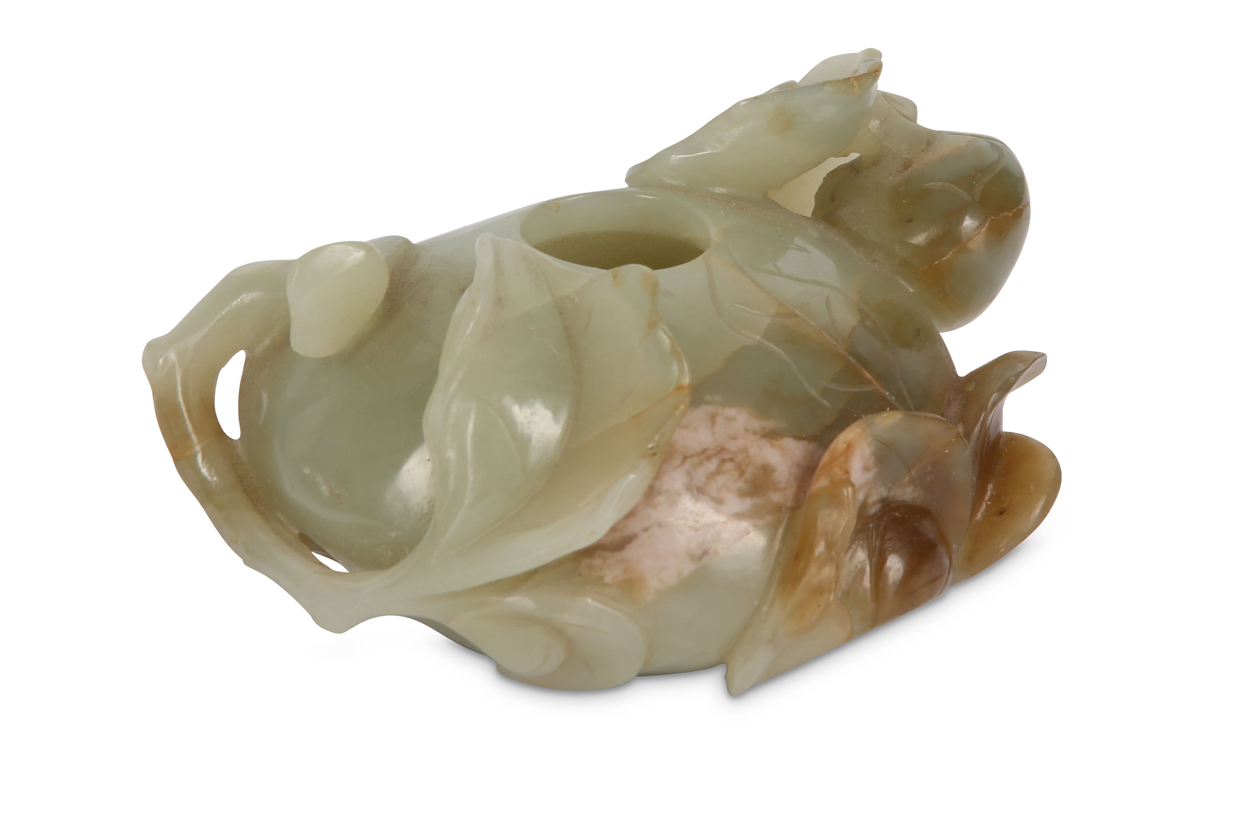 Lot 219 A CHINESE JADE 'FRUIT AND BRANCHES' WATER