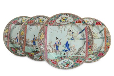 Lot 500 - FOUR CHINESE FAMILLE ROSE 'LOVERS' DISHES....