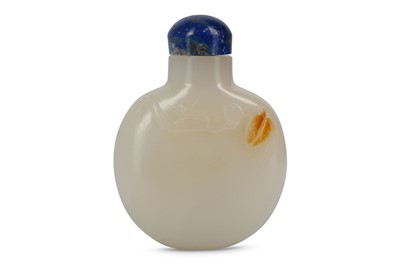 Lot 715 - A CHINESE WHITE JADE 'PEACH TREE' SNUFF BOTTLE...