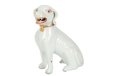 Lot 475 - A CHINESE WHITE PORCELAIN MODEL OF A HOUND....