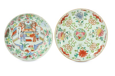 Lot 404 - TWO CHINESE FAMILLE ROSE DISHES. Qing Dynasty,...