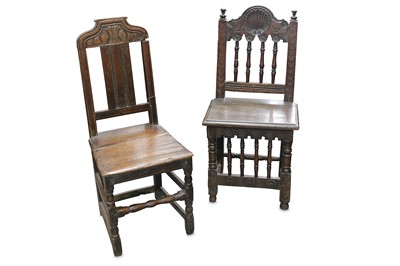 Lot 318 - Two 18th Century and later chairs, a fruitwood...