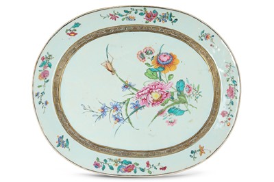 Lot 403 - A CHINESE FAMILLE ROSE 'CRICKET' MEAT DISH....