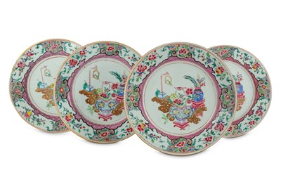 Lot 930 - FOUR CHINESE FAMILLE ROSE DISHES. Qing Dynasty,...