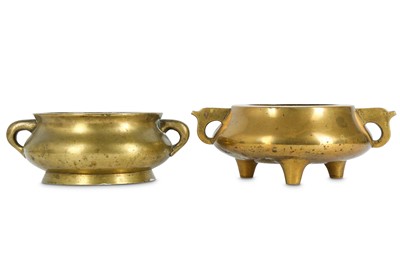 Lot 319 - TWO CHINESE BRONZE INCENSE BURNERS. Qing...