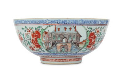 Lot 398 - A CHINESE BLUE AND WHITE DUTCH-DECORATED...