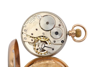 Lot 313 - THO's RUSSELL & SONS. A 9K ROSE GOLD OPEN FACE...