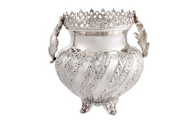 Lot 100 - A modern Turkish 900 standard silver vase of...