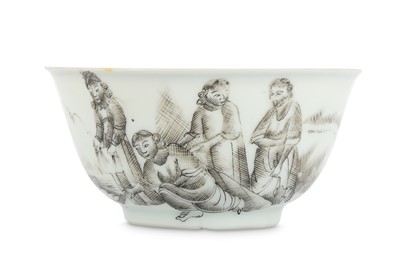 Lot 420 - A CHINESE EN GRISAILLE 'MOSES AT THE NILE’ TEA...