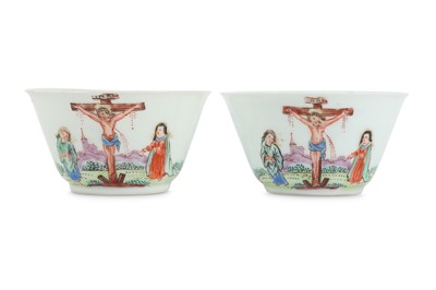 Lot 421 - TWO CHINESE FAMILLE ROSE DUTCH-DECORATED...