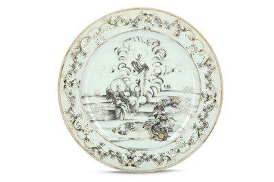 Lot 417 - A CHINESE EN GRISAILLE 'RESURRECTION' DISH....