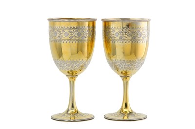 Lot 288 - A pair of Victorian sterling silver gilt...