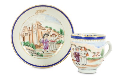 Lot 371 - A CHINESE FAMILLE ROSE ‘GOING TO SCHOOL’...