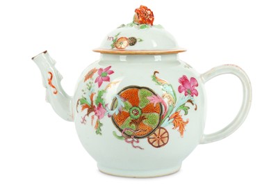 Lot 546 - A CHINESE FAMILLE ROSE ‘BROCADE BALL’ TEAPOT...