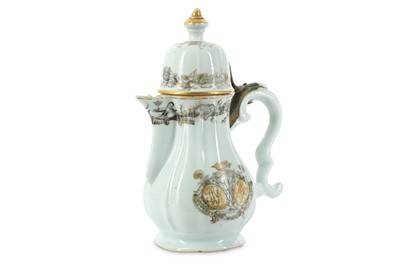 Lot 553 - A CHINESE EN GRISAILLE ARMORIAL JUG AND COVER....