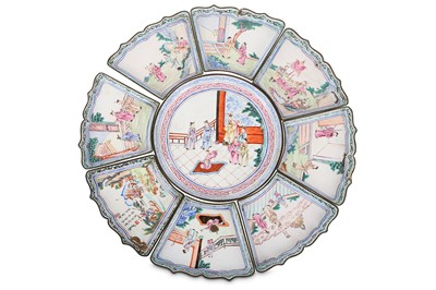 Lot 388 - A CHINESE FAMILLE ROSE CANTON ENAMEL SUPPER...